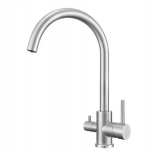 3-Way Kitchen Tap – LINEA Brushed Steel